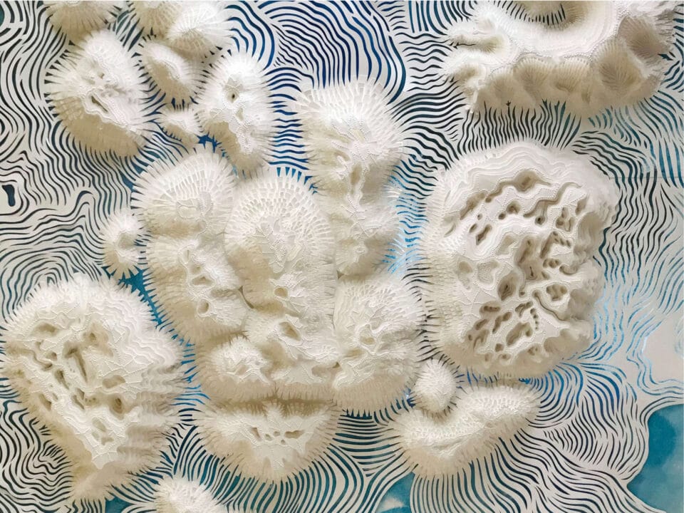 Archipels, 142 x 117 cm, papier, encre, 2021