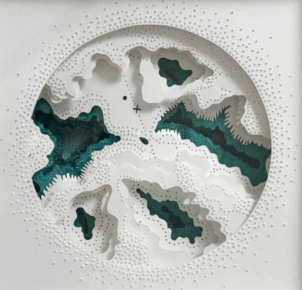 Mother Earth, Cartographies, 30 x 30 cm, papiers Moulin de Couzi, encres et pigments, 2021