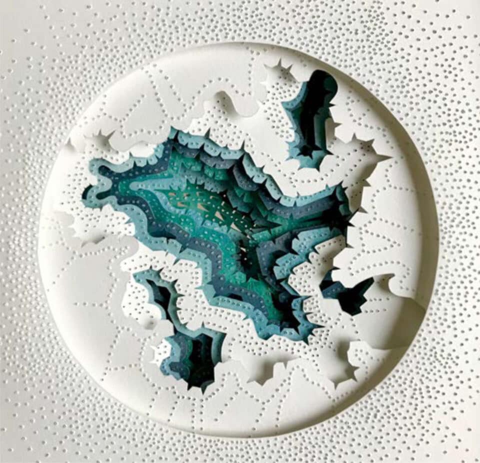 Mother Earth, Cartographies, 30 x 30 cm, papiers Moulin de Couzi, encres et pigments, 2021