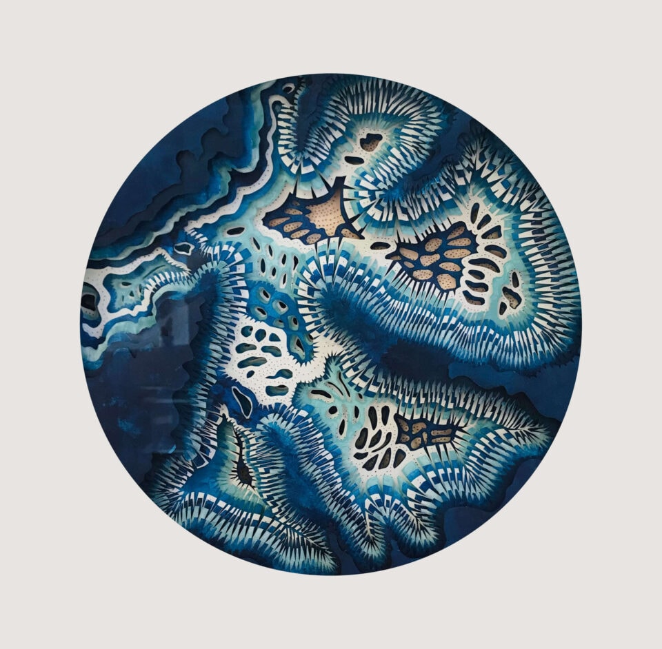 Mother Earth, Cartographies, 60 x 60 cm, papiers japon, encres litho, 2021