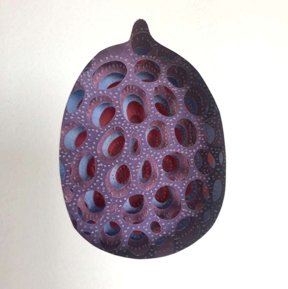 OPM, Objet Poétiquement Modifié, 16 x 19 cm, papier, gouache, 2019