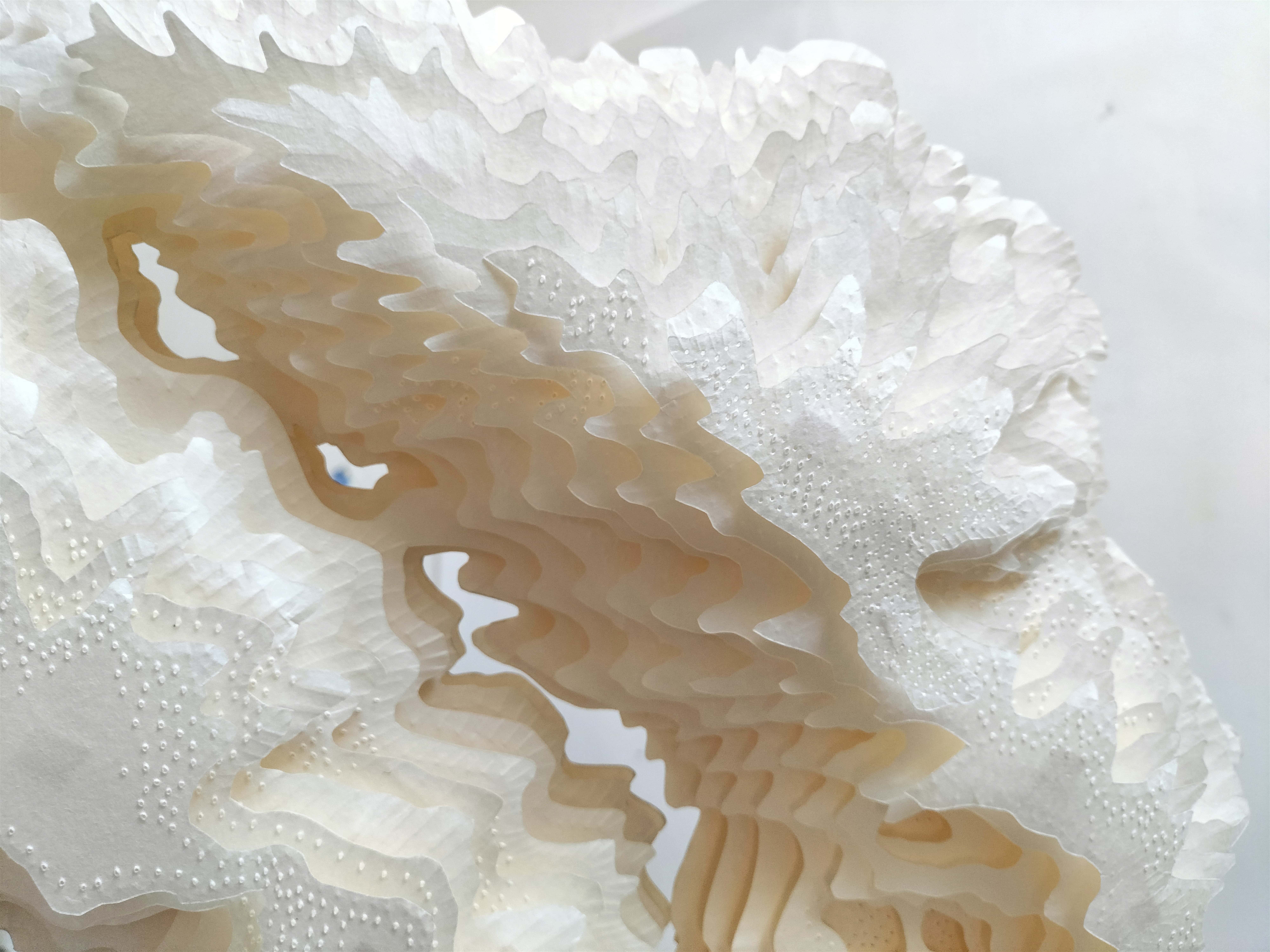 Érosion - Les os de la terre II, 70L x 20l x 50H cm, sculpture en papier Kozo 2023 det1